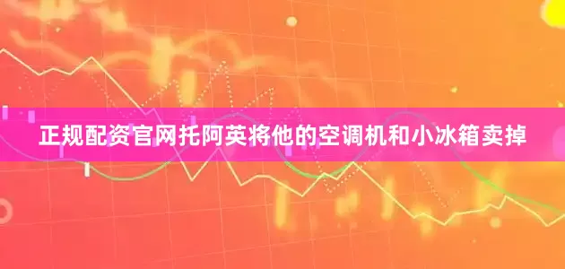 正规配资官网托阿英将他的空调机和小冰箱卖掉