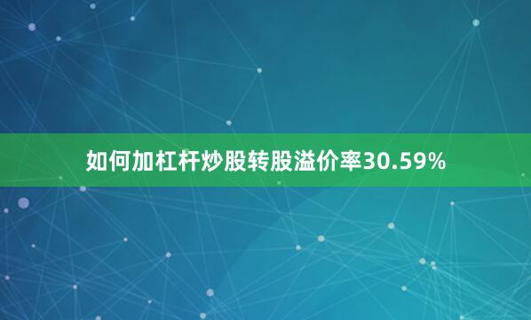 如何加杠杆炒股转股溢价率30.59%