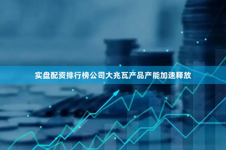 实盘配资排行榜公司大兆瓦产品产能加速释放
